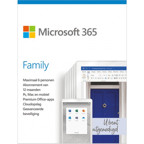 Microsoft 365 Famille , Abonnement de 12 mois, jusqu'à 6